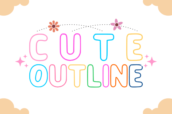 Cute Outline Font for Playful Campaign Design